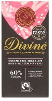 Divine Fairtrade Smooth Dark Chocolate with Pink Himalayan Salt 90g-UK Goodies