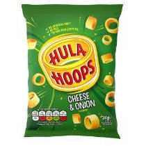 Hula Hoops Cheese and Onion 34g BBD 4/1/25-UK Goodies