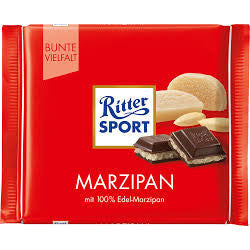 Ritter Sport Marzipan 100g BBD 7/3/25-UK Goodies