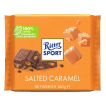 Ritter Sport Salted Caramel 100g BBD 20/6/25-UK Goodies